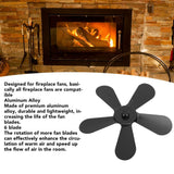 Darrahopens Home & Garden > BBQ > BBQ Tools 5 Blades Stove Fan Blade Aluminium Alloy Heat Powered Stove Fan Blades Replacement for Fireplace Fan Black In Australia - Darrahopens