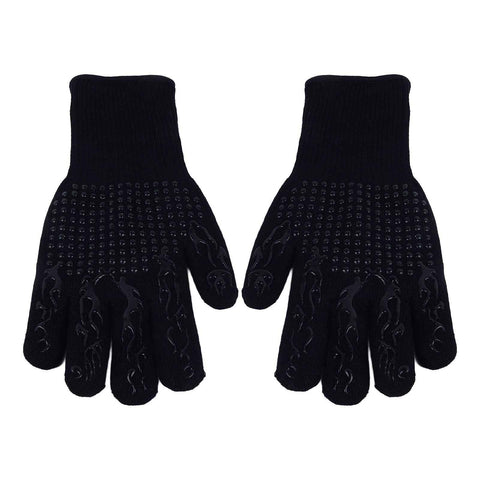 Darrahopens Home & Garden > BBQ > BBQ Tools BBQ Gloves Fireproof Heat Resistant Prevent Slip Grilling Gloves for Microwave Oven Barbecue Baking Black In Australia - Darrahopens