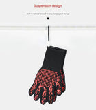 Darrahopens Home & Garden > BBQ > BBQ Tools Black Flame Pattern Extreme Heat Resistant BBQ Gloves - 500°C Flame Design Oven Gloves with Non-Slip Silicone Grip