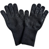 Darrahopens Home & Garden > BBQ > BBQ Tools Black Flame Pattern Extreme Heat Resistant BBQ Gloves - 500°C Flame Design Oven Gloves with Non-Slip Silicone Grip