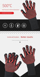 Darrahopens Home & Garden > BBQ > BBQ Tools Black Flame Pattern Extreme Heat Resistant BBQ Gloves - 500°C Flame Design Oven Gloves with Non-Slip Silicone Grip