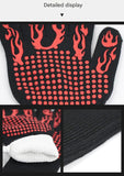 Darrahopens Home & Garden > BBQ > BBQ Tools Black Flame Pattern Extreme Heat Resistant BBQ Gloves - 500°C Flame Design Oven Gloves with Non-Slip Silicone Grip