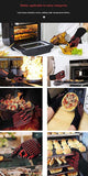 Darrahopens Home & Garden > BBQ > BBQ Tools Black Flame Pattern Extreme Heat Resistant BBQ Gloves - 500°C Flame Design Oven Gloves with Non-Slip Silicone Grip