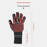 Darrahopens Home & Garden > BBQ > BBQ Tools Black Flame Pattern Extreme Heat Resistant BBQ Gloves - 500°C Flame Design Oven Gloves with Non-Slip Silicone Grip