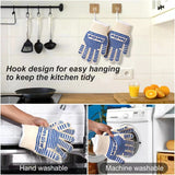 Darrahopens Home & Garden > BBQ > BBQ Tools Blue and White Extreme Heat Resistant BBQ Gloves - Cut-Resistant Oven Mitts with Non-Slip Silicone Grip