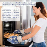 Darrahopens Home & Garden > BBQ > BBQ Tools Blue and White Extreme Heat Resistant BBQ Gloves - Cut-Resistant Oven Mitts with Non-Slip Silicone Grip