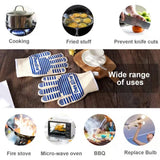 Darrahopens Home & Garden > BBQ > BBQ Tools Blue and White Extreme Heat Resistant BBQ Gloves - Cut-Resistant Oven Mitts with Non-Slip Silicone Grip