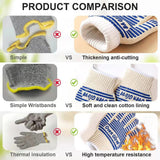 Darrahopens Home & Garden > BBQ > BBQ Tools Blue and White Extreme Heat Resistant BBQ Gloves - Cut-Resistant Oven Mitts with Non-Slip Silicone Grip