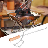 Darrahopens Home & Garden > BBQ > BBQ Tools Log Tongs Beech Wood Handle Stainless Steel Clamp High Temperature Resistance Fire Tong for Outdoor Camping Picnic In Australia - Darrahopens