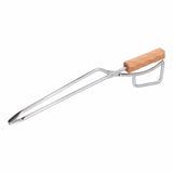 Darrahopens Home & Garden > BBQ > BBQ Tools Log Tongs Beech Wood Handle Stainless Steel Clamp High Temperature Resistance Fire Tong for Outdoor Camping Picnic In Australia - Darrahopens
