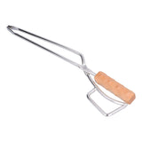 Darrahopens Home & Garden > BBQ > BBQ Tools Log Tongs Beech Wood Handle Stainless Steel Clamp High Temperature Resistance Fire Tong for Outdoor Camping Picnic In Australia - Darrahopens