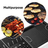 Darrahopens Home & Garden > BBQ > BBQ Tools Portable Large Barbecue Charcoal Grill Stove Foldable Kebab Stainless Steel BBQ Grill With 2 Grill Nets 2 Enamel Baking Pans And Tong Outdoor Camping Patio