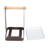 Darrahopens Home & Garden > BBQ > BBQ Tools Pot Lid Holder Rack Multifunction Prevent Slip Iron Basin Wood Rack Cooking Tool Spatula Stand Kitchen Organizer Coffee In Australia - Darrahopens
