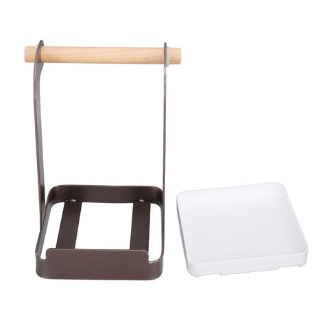 Darrahopens Home & Garden > BBQ > BBQ Tools Pot Lid Holder Rack Multifunction Prevent Slip Iron Basin Wood Rack Cooking Tool Spatula Stand Kitchen Organizer Coffee In Australia - Darrahopens