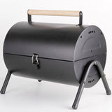 Darrahopens Home & Garden > BBQ > BBQ Tools Stainless Steel BBQ Barrel Charcoal Smoker Portable Foldable Barbecue Camping Black