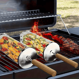 Darrahopens Home & Garden > BBQ > BBQ Tools stainless steel BBQ grill, anti-scald design (barbecue basket + barbecue fork + hook) barbecue tool set, portable outdoor barbecue essential items, barbecue camping barbecue accessories, covered outdoor barbecue basket, suitable for camping and outdoor BB
