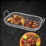Darrahopens Home & Garden > BBQ > BBQ Tools Stainless Steel Square Barbecue Basket Multifunctional Tray Grilling Vegetables