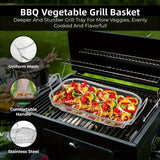 Darrahopens Home & Garden > BBQ > BBQ Tools Stainless Steel Square Barbecue Basket Multifunctional Tray Grilling Vegetables