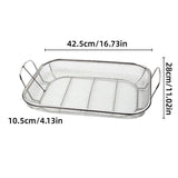 Darrahopens Home & Garden > BBQ > BBQ Tools Stainless Steel Square Barbecue Basket Multifunctional Tray Grilling Vegetables