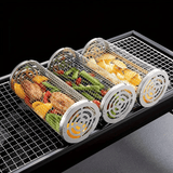 Darrahopens Home & Garden > BBQ > BBQs & Accessories 2-Pack Stainless Steel Rotating Grill Baskets with Removable Wooden Handle – Durable 304 Mesh for Veggies, Prawns & More – Perfect for BBQ, Camping & Outdoor Cooking, Great Gift for Dad or Husband