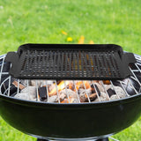 Darrahopens Home & Garden > BBQ > BBQs & Accessories 2pcs Black Stainless Steel Grill Pan with Holes, Raised Edges, Handles In Australia - Darrahopens