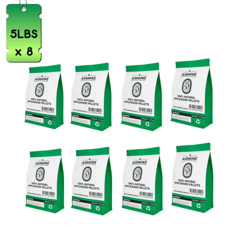 Darrahopens Home & Garden > BBQ > BBQs & Accessories ASMOKE 19kg (40lbs) Premium Apple Wood BBQ Smoker Pellets Bulk Bundle (8 x 2.27kg Bags)