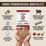 Darrahopens Home & Garden > BBQ > BBQs & Accessories ASMOKE 19kg (40lbs) Premium Cherry Wood BBQ Smoker Pellets Bulk Bundle (8 x 2.27kg Bags)