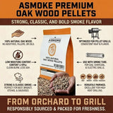 Darrahopens Home & Garden > BBQ > BBQs & Accessories ASMOKE 19kg (40lbs) Premium Oak Wood BBQ Smoker Pellets Bulk Bundle (8 x 2.27kg Bags)