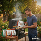 Darrahopens Home & Garden > BBQ > BBQs & Accessories ASMOKE 4-Piece Premium Wood Pellet Variety Pack - Apple, Oak & 2x Cherry (4 x 2.27kg Bags)