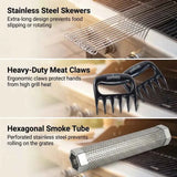 Darrahopens Home & Garden > BBQ > BBQs & Accessories ASMOKE Essential Smart Portable Wood Pellet Grill & Pitmaster Accessory Bundle - Includes 10x Skewers, Heavy-Duty Meat Claws, Smoke Tube & 20lb Applewood Pellets