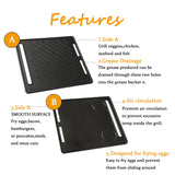 Darrahopens Home & Garden > BBQ > BBQs & Accessories ASMOKE Pre-Seasoned Matte Enamel Cast Iron Reversible Grill/Griddle