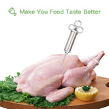 Darrahopens Home & Garden > BBQ > BBQs & Accessories ASMOKE Stainless Steel Meat Injector Syringe Kit