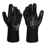 Darrahopens Home & Garden > BBQ > BBQs & Accessories Black a Pair Of Extreme Heat Resistant BBQ Gloves (500°C) - Aramid Fiber with Non-Slip Silicone Grip for Grilling & Oven Use