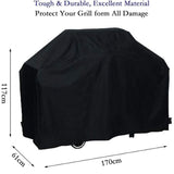 Darrahopens Home & Garden > BBQ > BBQs & Accessories Grill Cover BBQ Protective Tarpaulin Anti-UV Anti-water Anti-moisture with Storage Bag Black (170 x 61 x 117cm)