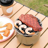 Darrahopens Home & Garden > BBQ > BBQs & Accessories Grill - Portable Charcoal Grill - Mini Stainless Steel Charcoal Grill - Small Outdoor Grill - Suitable for Camping, Backyard BBQs, RVs and Picnics (Purple)