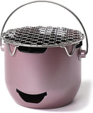 Darrahopens Home & Garden > BBQ > BBQs & Accessories Grill - Portable Charcoal Grill - Mini Stainless Steel Charcoal Grill - Small Outdoor Grill - Suitable for Camping, Backyard BBQs, RVs and Picnics (Purple)