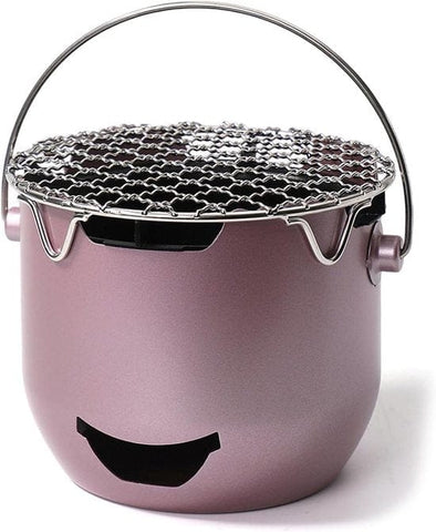 Darrahopens Home & Garden > BBQ > BBQs & Accessories Grill - Portable Charcoal Grill - Mini Stainless Steel Charcoal Grill - Small Outdoor Grill - Suitable for Camping, Backyard BBQs, RVs and Picnics (Purple)