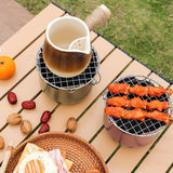 Darrahopens Home & Garden > BBQ > BBQs & Accessories Grill - Portable Charcoal Grill - Mini Stainless Steel Charcoal Grill - Small Outdoor Grill - Suitable for Camping, Backyard BBQs, RVs and Picnics (Purple)