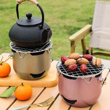 Darrahopens Home & Garden > BBQ > BBQs & Accessories Grill - Portable Charcoal Grill - Mini Stainless Steel Charcoal Grill - Small Outdoor Grill - Suitable for Camping, Backyard BBQs, RVs and Picnics (Purple)