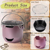 Darrahopens Home & Garden > BBQ > BBQs & Accessories Grill - Portable Charcoal Grill - Mini Stainless Steel Charcoal Grill - Small Outdoor Grill - Suitable for Camping, Backyard BBQs, RVs and Picnics (Purple)