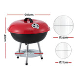 Darrahopens Home & Garden > BBQ > BBQs & Accessories Grillz Charcoal BBQ Grill Portable with Lid for Camping Outdoor