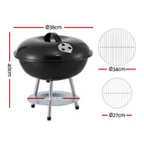 Darrahopens Home & Garden > BBQ > BBQs & Accessories Grillz Charcoal BBQ Grill Portable with Lid for Camping Outdoor