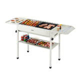 Darrahopens Home & Garden > BBQ > BBQs & Accessories Grillz Portable BBQ Grill w/ Stainless Steel Racks & Pans for Outdoor