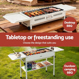 Darrahopens Home & Garden > BBQ > BBQs & Accessories Grillz Portable BBQ Grill w/ Stainless Steel Racks & Pans for Outdoor