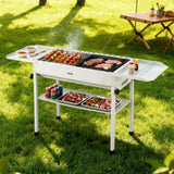 Darrahopens Home & Garden > BBQ > BBQs & Accessories Grillz Portable BBQ Grill w/ Stainless Steel Racks & Pans for Outdoor