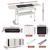 Darrahopens Home & Garden > BBQ > BBQs & Accessories Grillz Portable BBQ Grill w/ Stainless Steel Racks & Pans for Outdoor