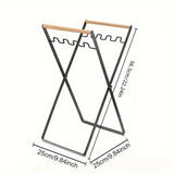 Darrahopens Home & Garden > BBQ > BBQs & Accessories Outdoor Portable Wooden Folding Garbage Rack Picnic Barbecue Plastic Bag Holder
