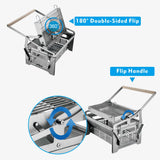 Darrahopens Home & Garden > BBQ > BBQs & Accessories Portable Double-Sided Flip Charcoal Grill with 304 Stainless Steel Body and Wooden Handles for Outdoor Camping Picnics Park Parties and Garden Barbecues (B) In Australia - Darrahopens