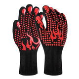 Darrahopens Home & Garden > BBQ > BBQs & Accessories Red a Pair Of Extreme Heat Resistant BBQ Gloves (500°C) - Aramid Fiber with Non-Slip Silicone Grip for Grilling & Oven Use