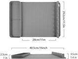 Darrahopens Home & Garden > BBQ > BBQs & Accessories Silicone BBQ Grill Mat - 8-Slot Mat with Drip Tray - Heat-Resistant and Dishwasher-Safe - 40x27 cm - Gray